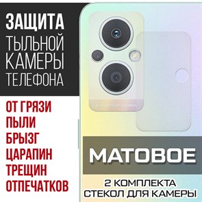 Стекло защитное гибридное МАТОВОЕ Krutoff для камеры Oppo F21 Pro 5G (2 шт.)
