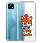 Чехол-накладка Krutoff Clear Case Тигр оптимист для Realme C21 Чехол-накладка Krutoff Clear Case Тигр оптимист для Realme C21