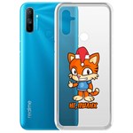 Чехол-накладка Krutoff Clear Case Тигр оптимист для Realme C3 Чехол-накладка Krutoff Clear Case Тигр оптимист для Realme C3