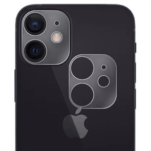 Стекло защитное гибридное МАТОВОЕ Krutoff для камеры iPhone 12 mini (2шт.)