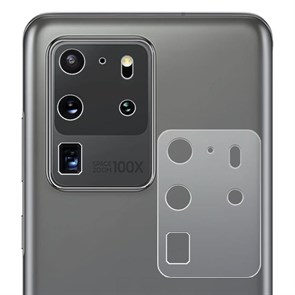 Стекло защитное гибридное МАТОВОЕ Krutoff для камеры Samsung Galaxy S20 Ultra (2 шт.)