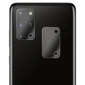 Стекло защитное гибридное Krutoff для камеры Samsung Galaxy S20 Plus (2 шт.)