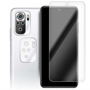 Стекло защитное гибридное Krutoff для Xiaomi Redmi Note 10S + защита камеры (2 шт.)