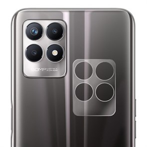 Стекло защитное гибридное Krutoff для камеры Realme 8i (2 шт.)