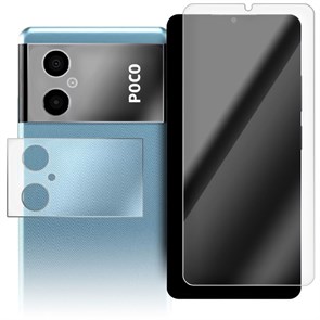 Стекло защитное гибридное Krutoff для Xiaomi Poco M4 5G + защита камеры (2 шт.)