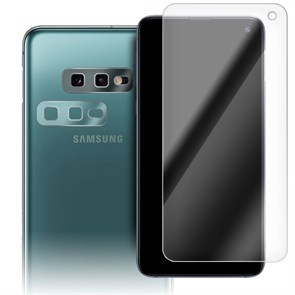 Стекло защитное гибридное Krutoff для Samsung Galaxy S10e + защита камеры (2 шт.)