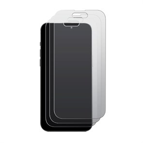 Комплект из 3-х защитных гибридных стекол МАТОВЫХ Krutoff для iPhone 15 Pro Max