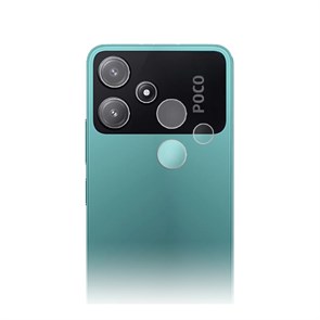Стекло защитное гибридное Krutoff для камеры Xiaomi Poco M6 Pro 5G (2шт.)