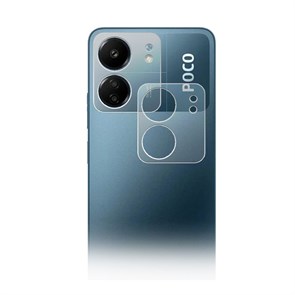 Стекло защитное гибридное МАТОВОЕ Krutoff для камеры Xiaomi Poco C65 (2шт.)