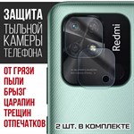 Стекло защитное гибридное Krutoff для камеры Xiaomi Redmi 10C (2 шт.). - фото 437454