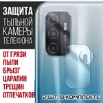 Стекло защитное гибридное Krutoff для камеры OPPO A53 (2шт.) - фото 456485