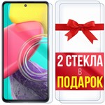 Комплект из 3-x защитных гибридных стекл Krutoff для Samsung Galaxy M53 - фото 474798