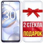 Комплект из 3-x защитных гибридных стекл Krutoff для Honor 30S - фото 492463