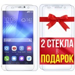 Комплект из 3-x защитных гибридных стекл Krutoff для Honor 6 - фото 492844