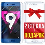 Комплект из 3-x защитных гибридных стекл Krutoff для Honor 9 - фото 492864