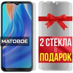 Комплект из 3-x защитных гибридных стекол МАТОВЫХ Krutoff для Tecno Spark Go 2021 - фото 500540