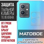 Стекло защитное гибридное МАТОВОЕ Krutoff для камеры Vivo Y33s 5G (2 шт.) - фото 500588