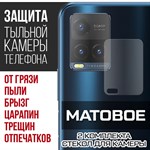 Стекло защитное гибридное МАТОВОЕ Krutoff для камеры Vivo Y21s (2 шт.) - фото 507193