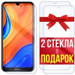 Комплект из 3-x защитных гибридных стекл Krutoff для Huawei Y6 2019 / Huawei Y6S - фото 512242