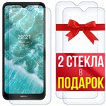 Комплект из 3-x защитных гибридных стекл Krutoff для Nokia C30 - фото 512462